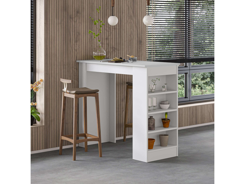 Houten bartafel "Swallow" 117 x 54 x 101,8 cm - Wit