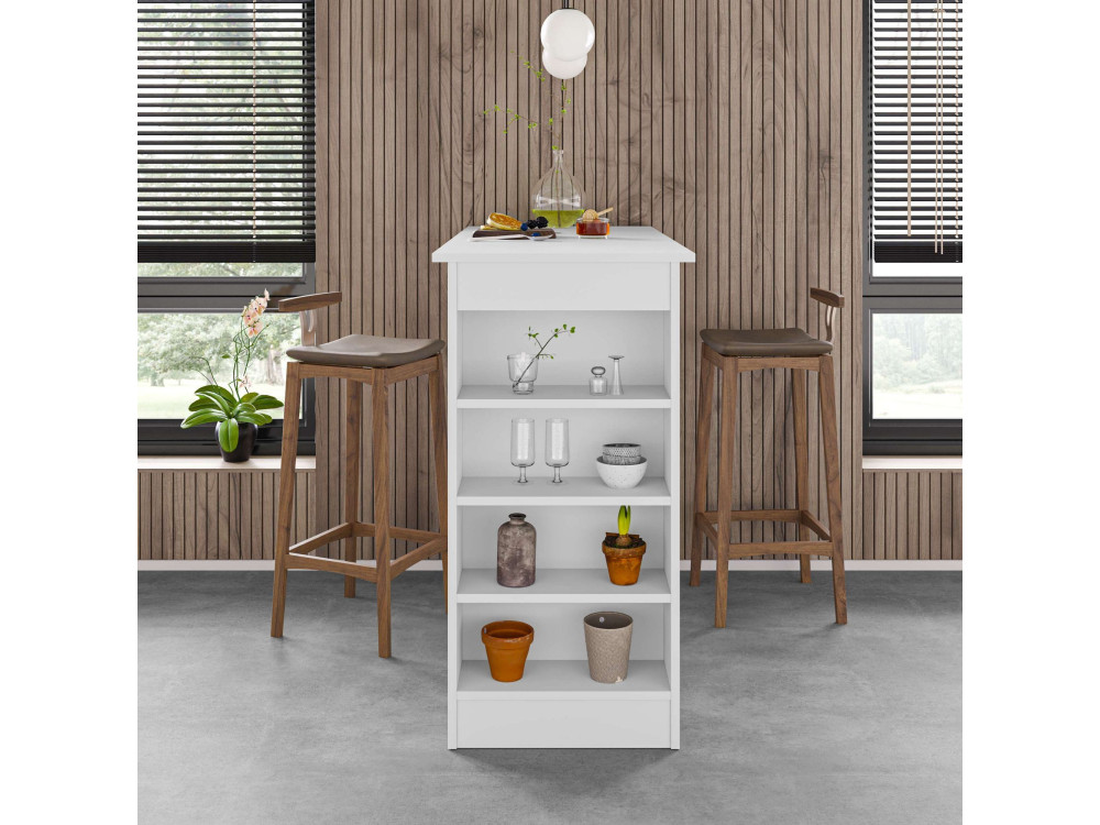 Houten bartafel "Swallow" 117 x 54 x 101,8 cm - Wit