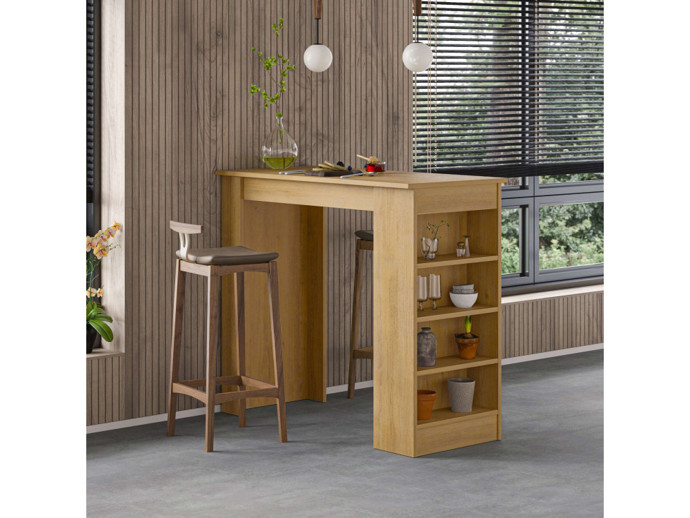 Houten bartafel "Swallow" 117 x 54 x 101,8 cm - Sapphire eik