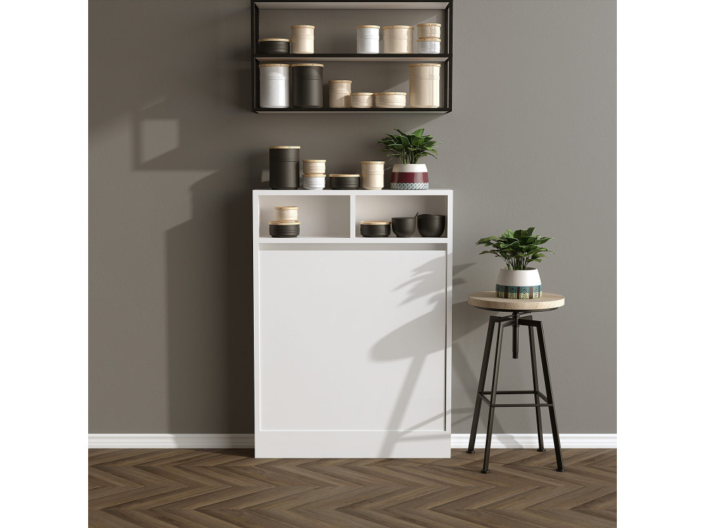 Bracked" inklapbare houten eettafel - 70 x 15 x 96 cm - Wit