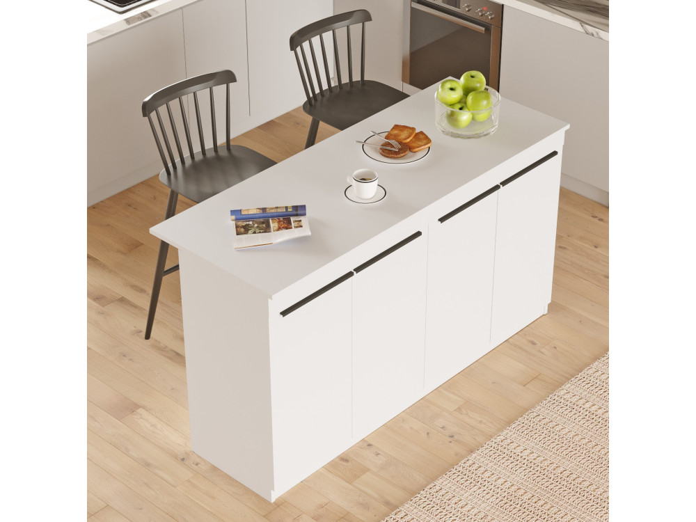 Houten keukentafel "Lark" - 160 x 60 x 90 cm - Wit