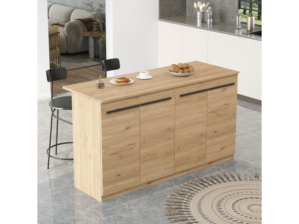 Houten keukentafel "Lark" - 160 x 60 x 90 cm - Bruin