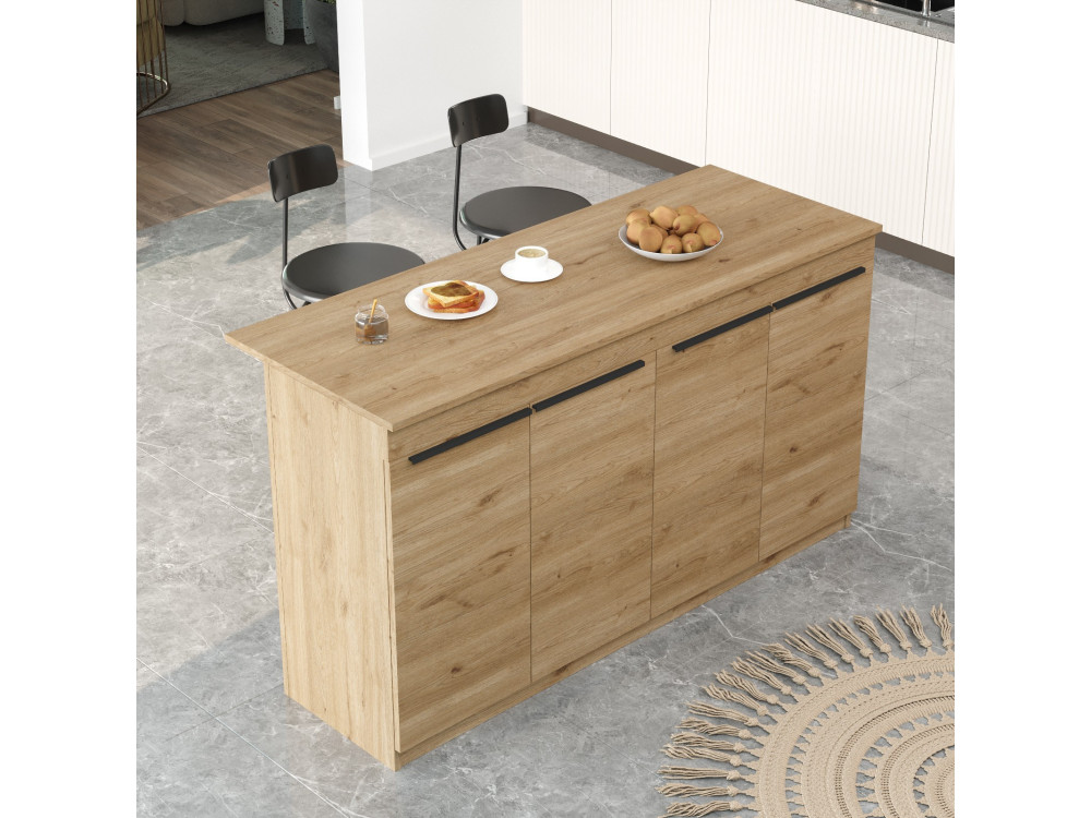 Houten keukentafel "Lark" - 160 x 60 x 90 cm - Bruin