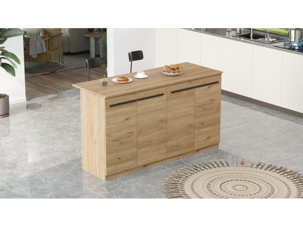 Houten keukentafel "Lark" - 160 x 60 x 90 cm - Bruin