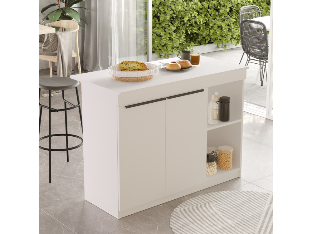 Houten keukentafel "Orlando" - 120 x 60 x 88 cm - Wit