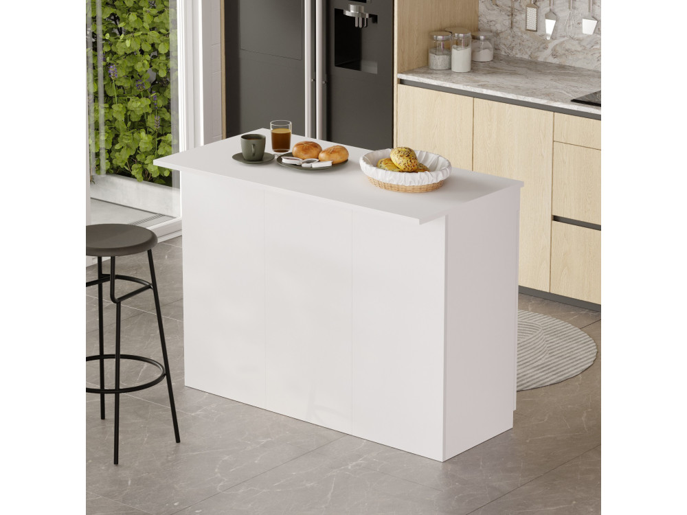 Houten keukentafel "Orlando" - 120 x 60 x 88 cm - Wit