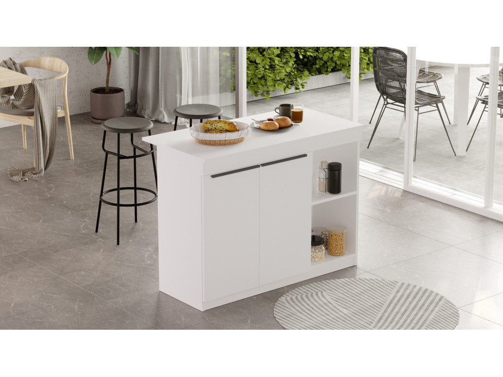 Houten keukentafel "Orlando" - 120 x 60 x 88 cm - Wit