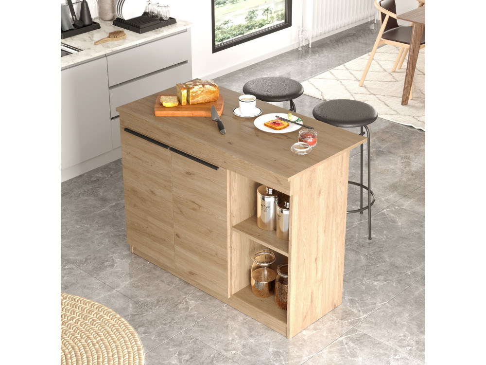 Houten keukentafel "Siven" - 120 x 60 x 88 cm - Bruin