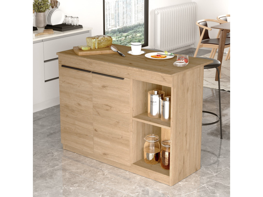 Houten keukentafel "Siven" - 120 x 60 x 88 cm - Bruin