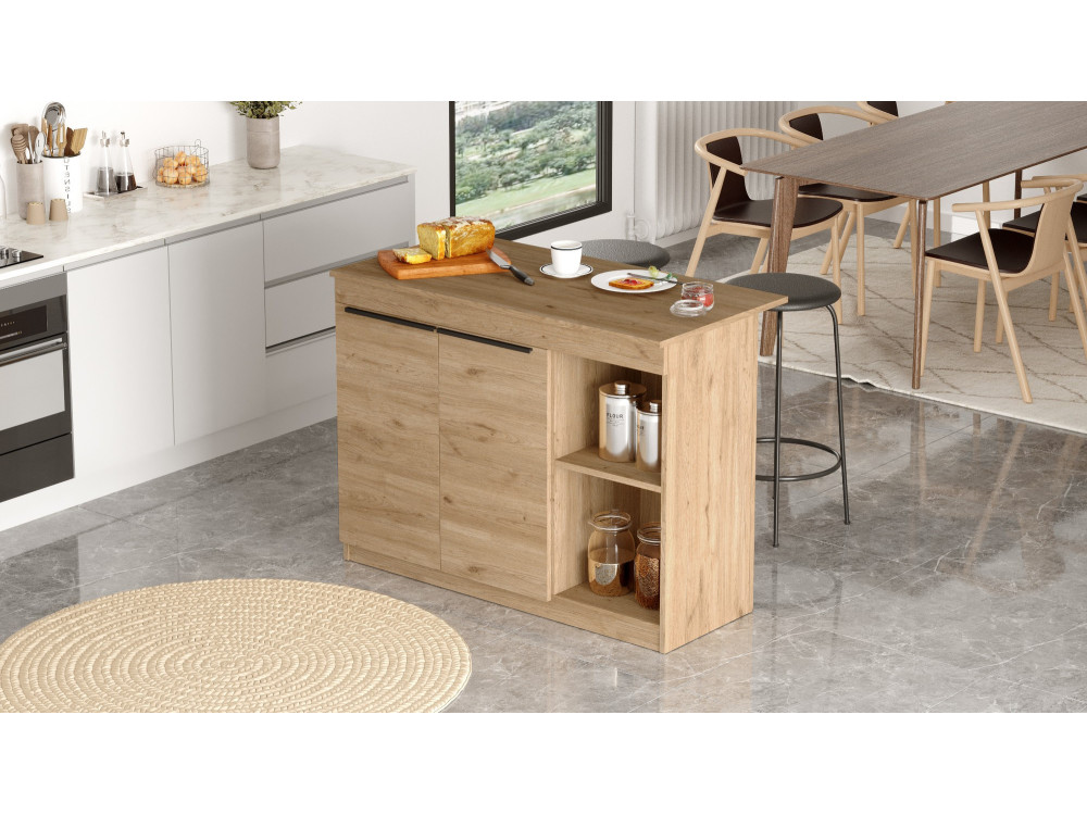 Houten keukentafel "Siven" - 120 x 60 x 88 cm - Bruin
