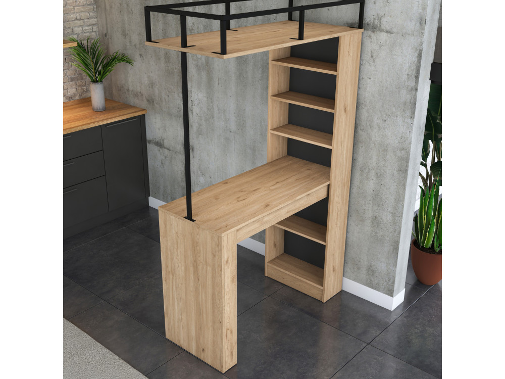 Jacob" houten eettafel met planken - 120 x 56 x 199 cm - Bruin