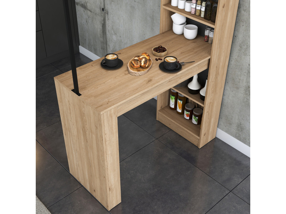 Jacob" houten eettafel met planken - 120 x 56 x 199 cm - Bruin