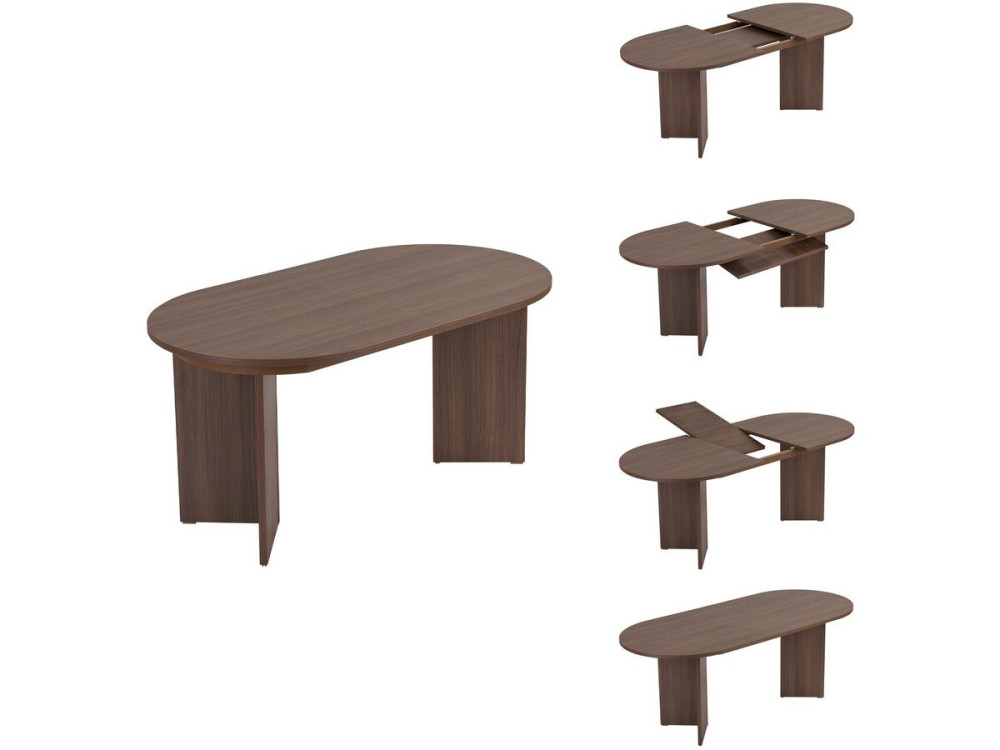 Houten uitschuifbare eettafel 160/200 cm "Sorell" - 8 plaatsen - Bruin