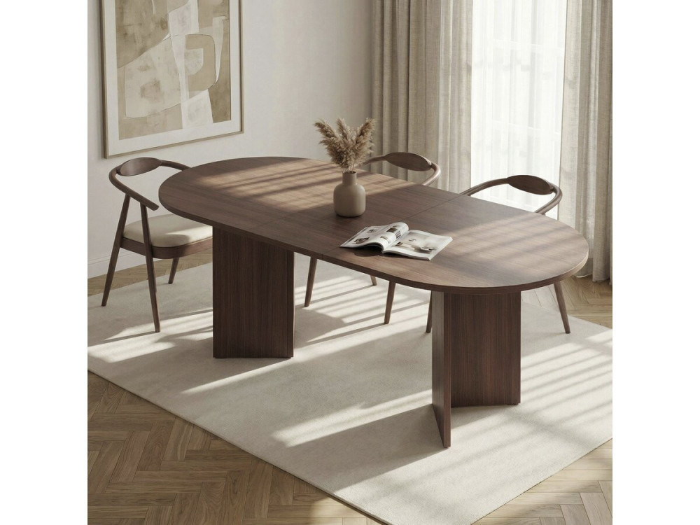 Houten uitschuifbare eettafel 160/200 cm "Sorell" - 8 plaatsen - Bruin