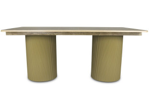 Zénith" ovale houten eettafel - 180 cm - Zitplaatsen 8 - Beige