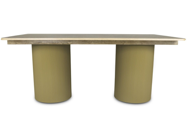 Zénith" ovale houten eettafel - 180 cm - Zitplaatsen 8 - Beige