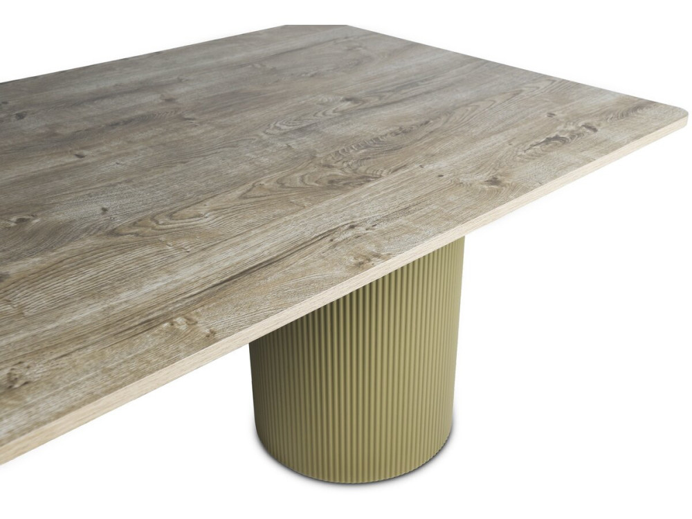 Zénith" ovale houten eettafel - 180 cm - Zitplaatsen 8 - Beige