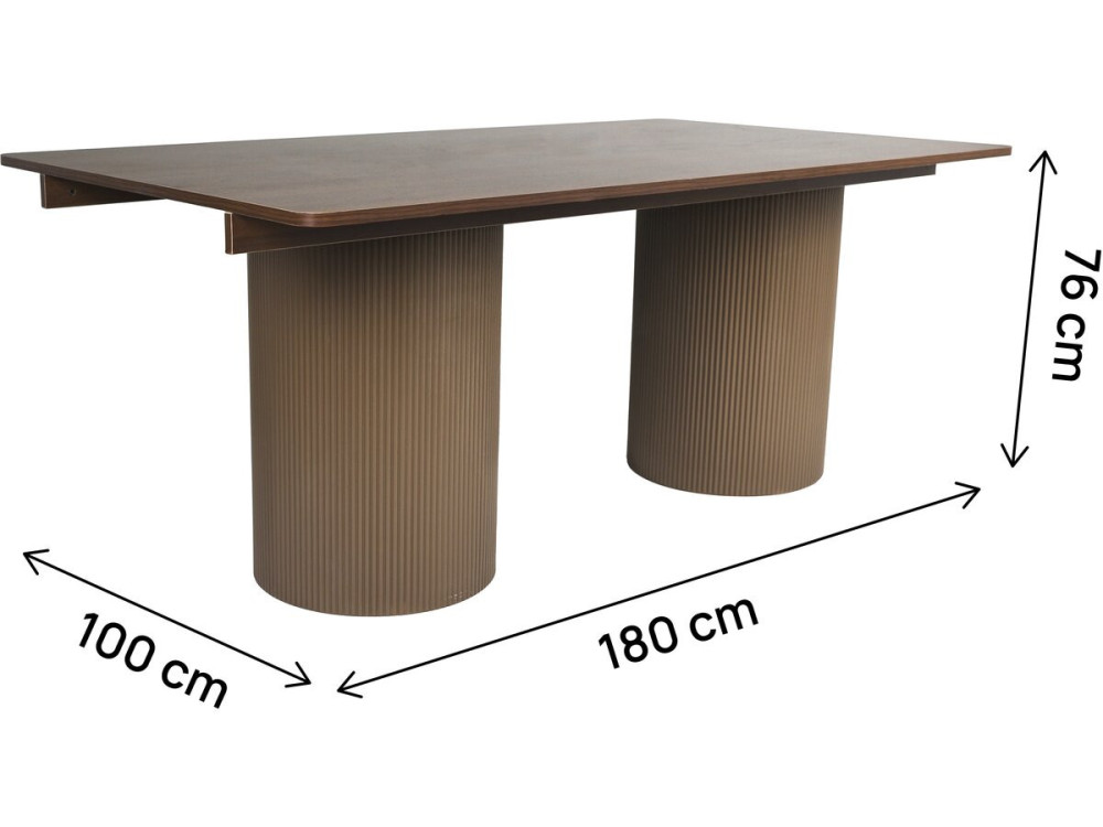 Zénith" ovale houten eettafel - 180 cm - 8 zitplaatsen - Bruin