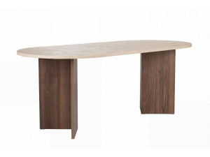 Houten eettafel "Sabella" - 200 x 90 x 75 cm - Travertin