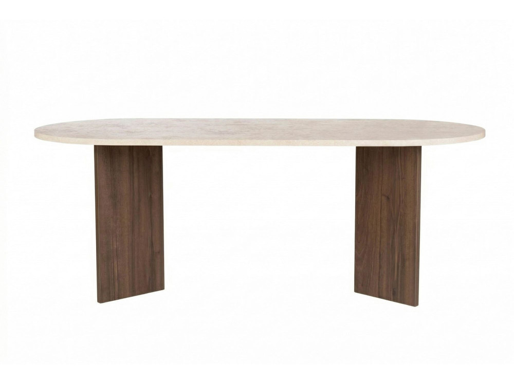 Houten eettafel "Sabella" - 200 x 90 x 75 cm - Travertin