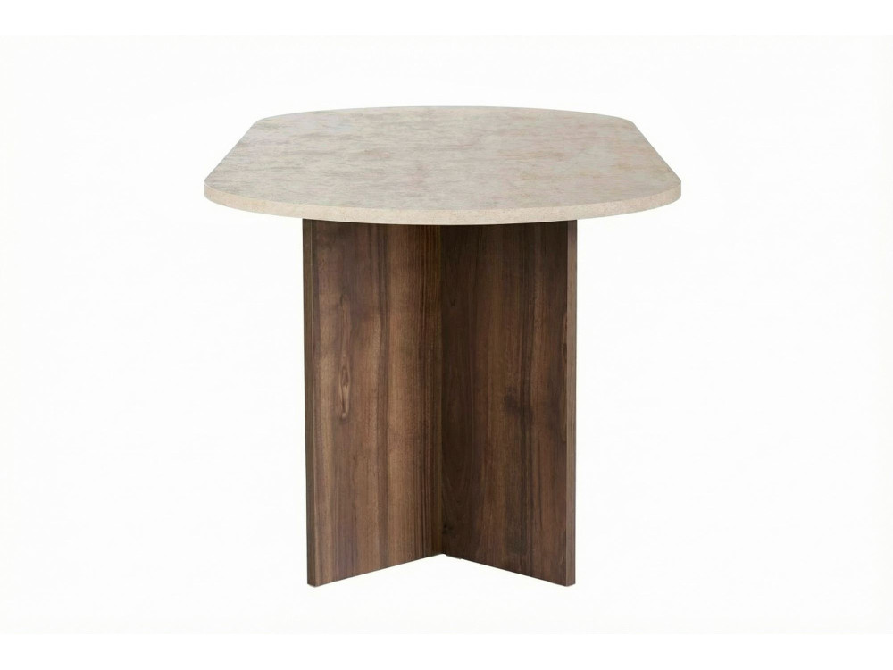 Houten eettafel "Sabella" - 200 x 90 x 75 cm - Travertin