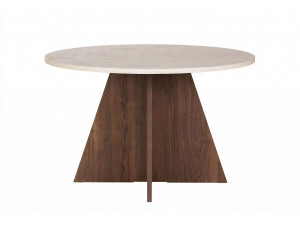 Houten eettafel "Virella" - 120 x 120 x 75 cm - Travertin