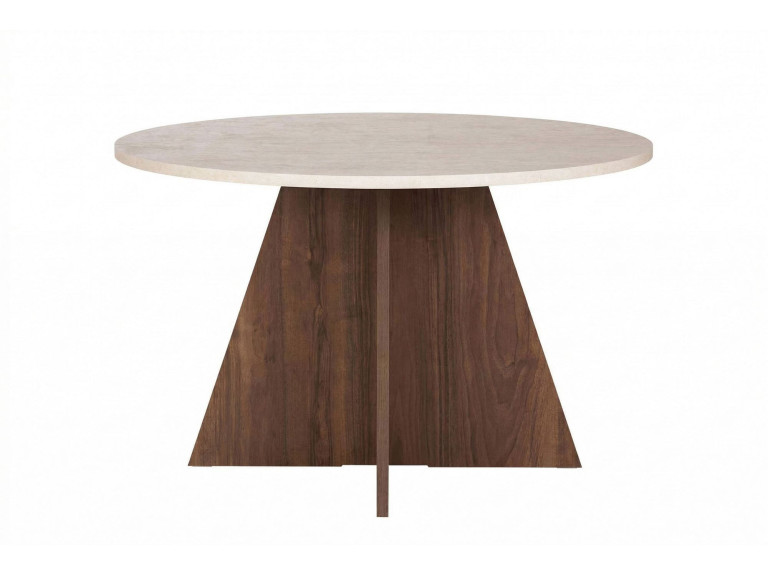 Houten eettafel "Virella" - 120 x 120 x 75 cm - Travertin