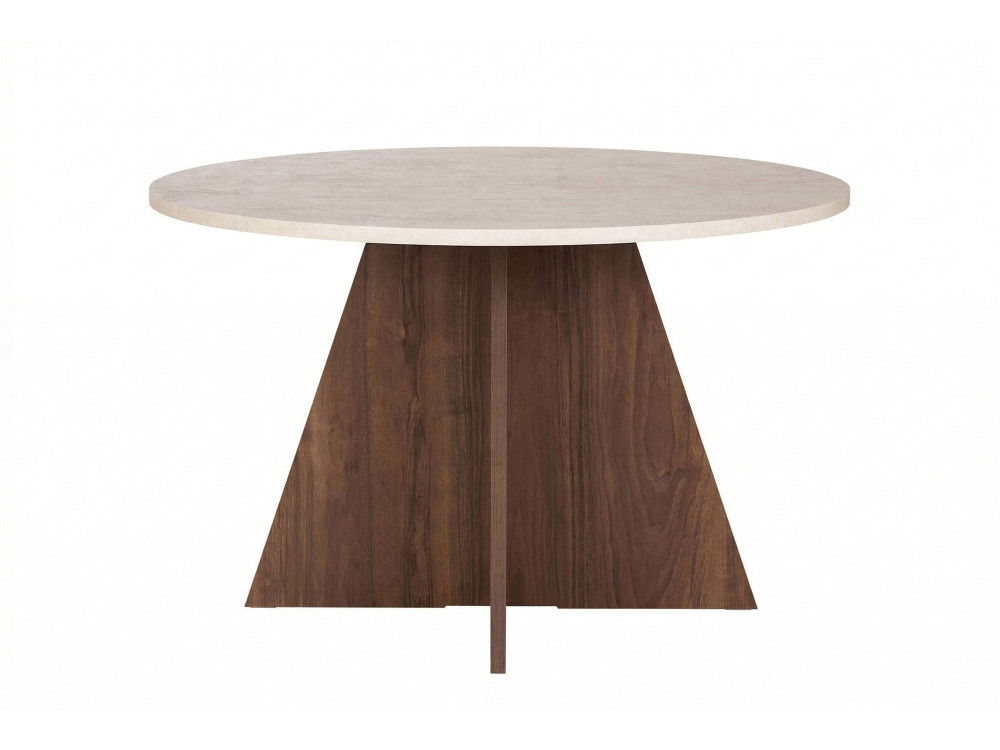 Houten eettafel "Virella" - 120 x 120 x 75 cm - Travertin