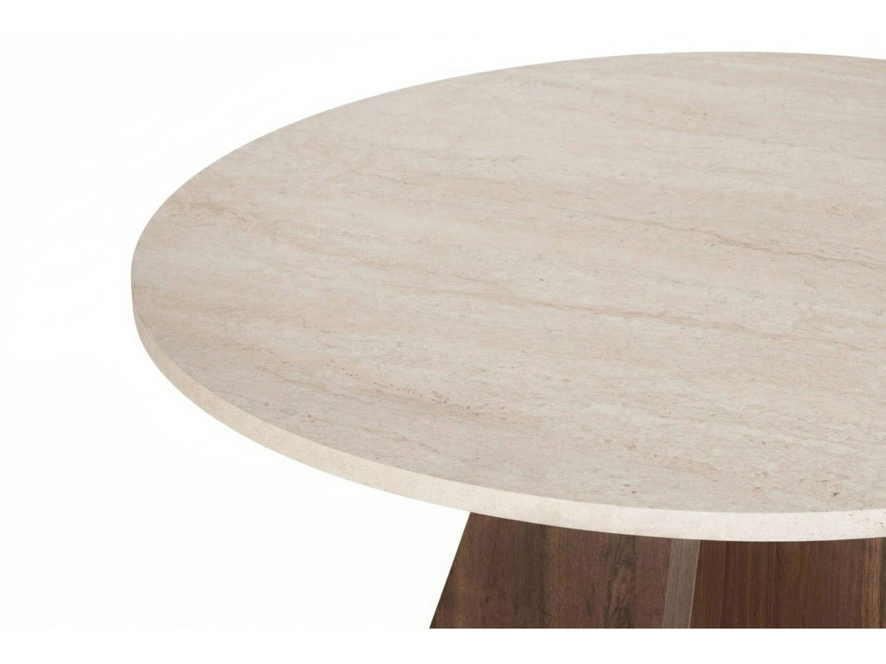 Houten eettafel "Virella" - 120 x 120 x 75 cm - Travertin