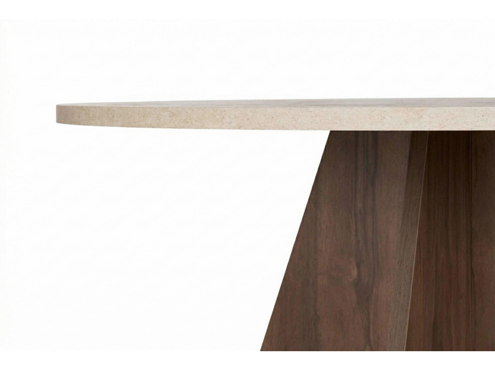 Houten eettafel "Virella" - 120 x 120 x 75 cm - Travertin