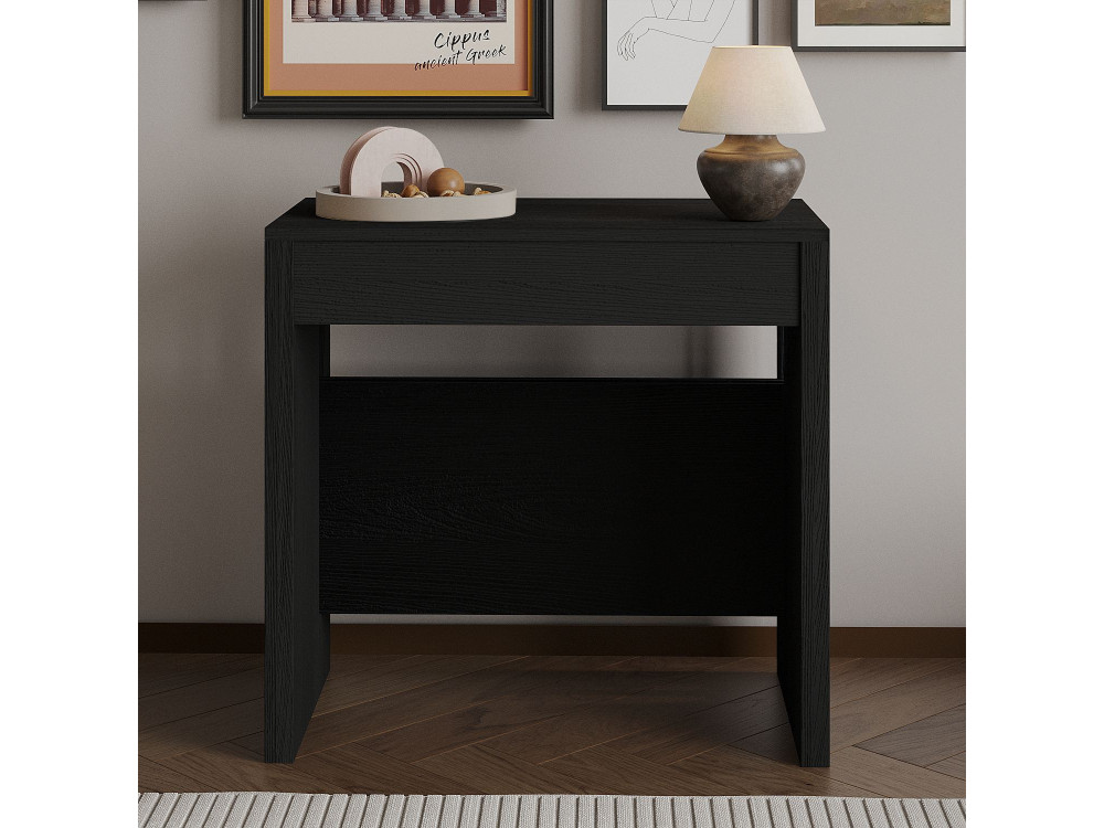 Uitschuifbare houten eettafel "Nivo" - 80 x 44 x 76 cm - Zwart