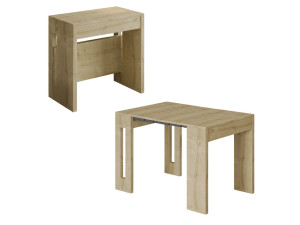 Nivo" uitschuifbare houten eettafel - 80 x 44 x 76 cm - Beige