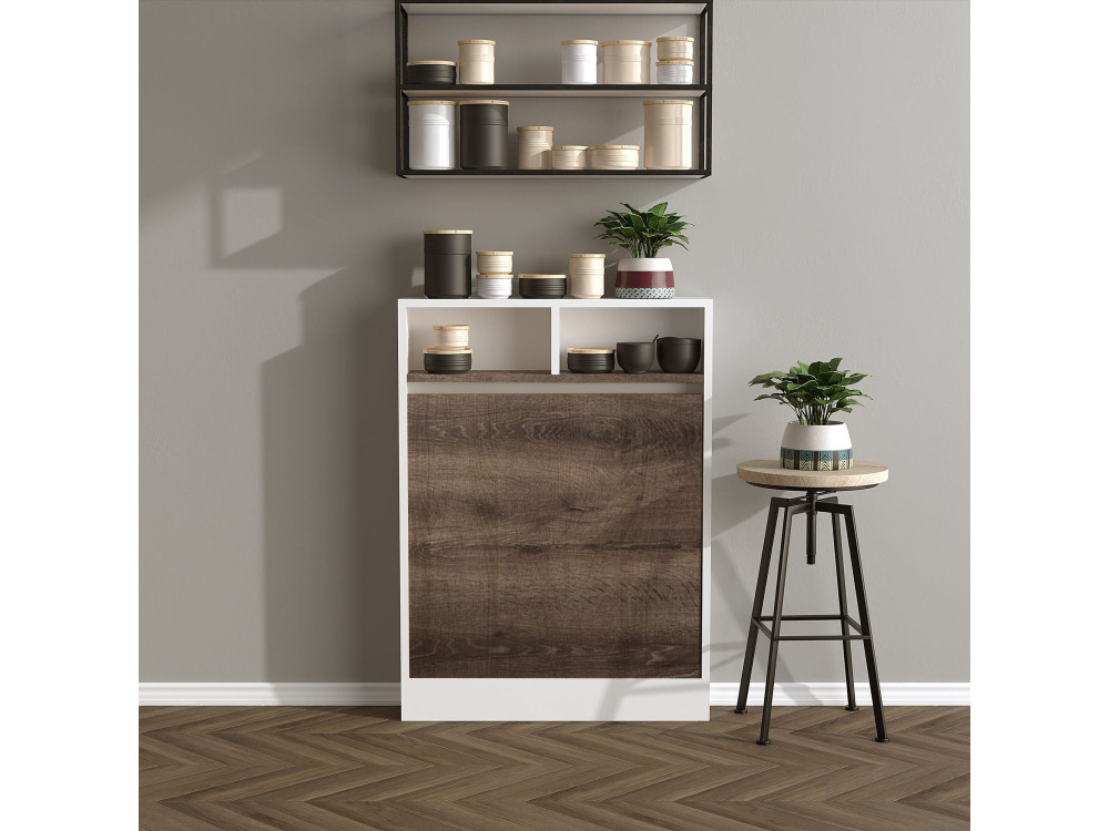 Bracked" inklapbare houten eettafel - 70 x 15 x 96 cm - Beige