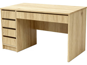 Houten bureau "Malika" met 5 laden - 120 x 75 x 55 cm - Bruin