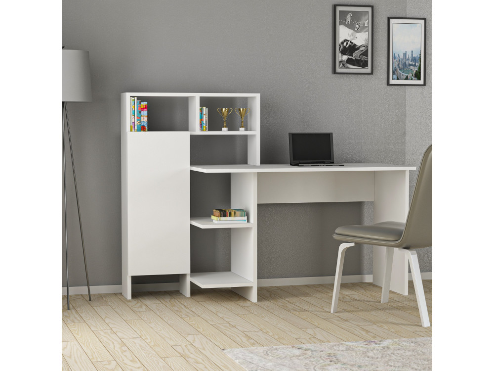 Houten bureau "Bugra" - 135 x 60 x 111 cm - Wit