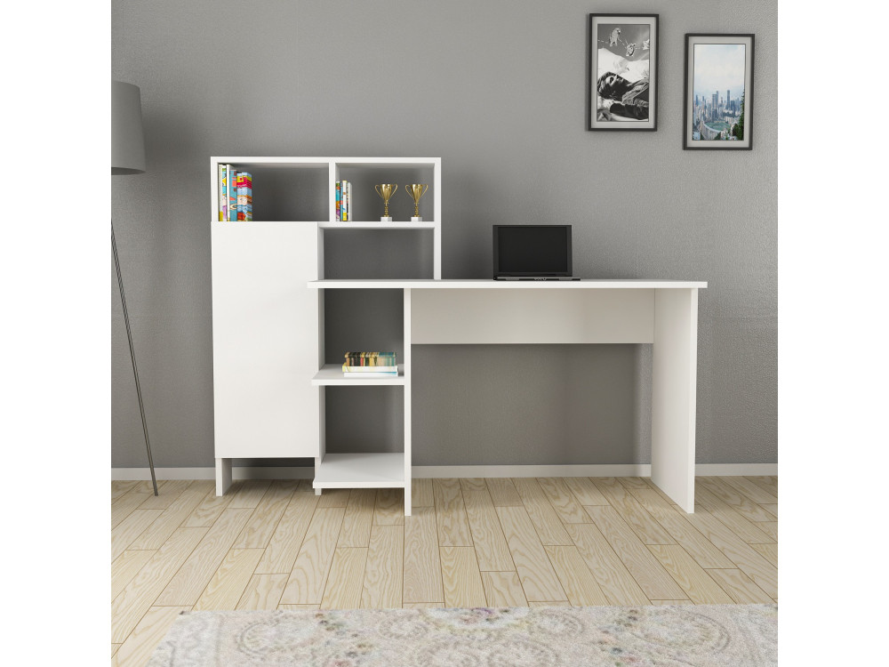 Houten bureau "Bugra" - 135 x 60 x 111 cm - Wit