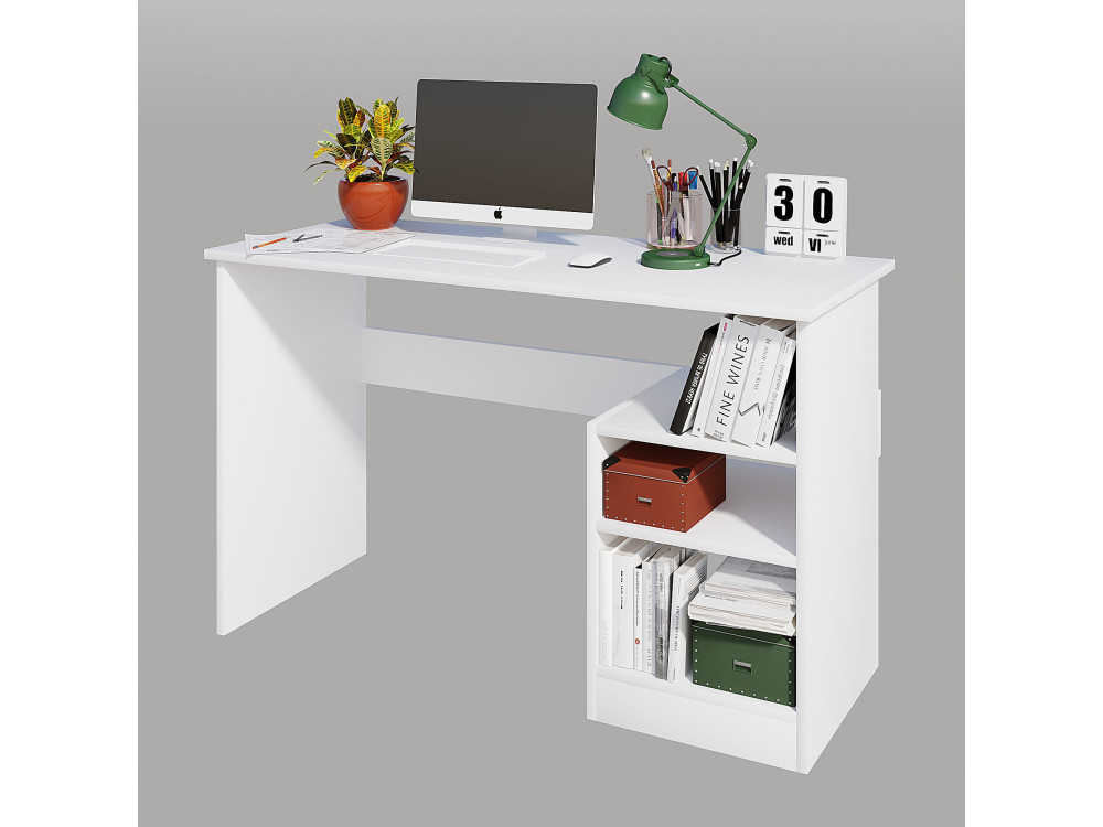 Bahar" houten bureau - 120 x 50 x 74 cm - Wit
