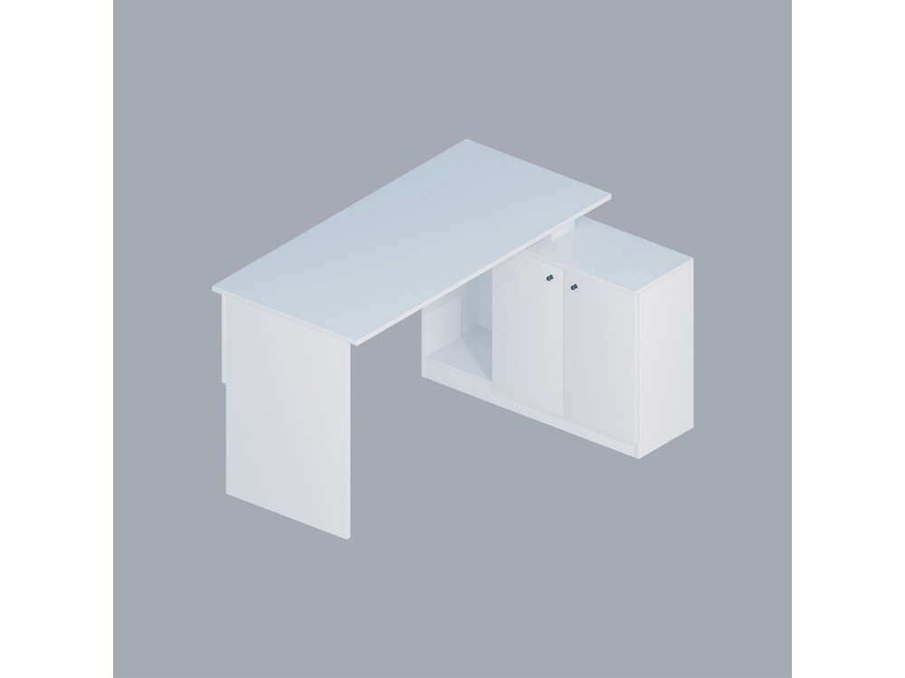 Houten bureau "Basak" - 130 x 60 x 74 cm - Wit