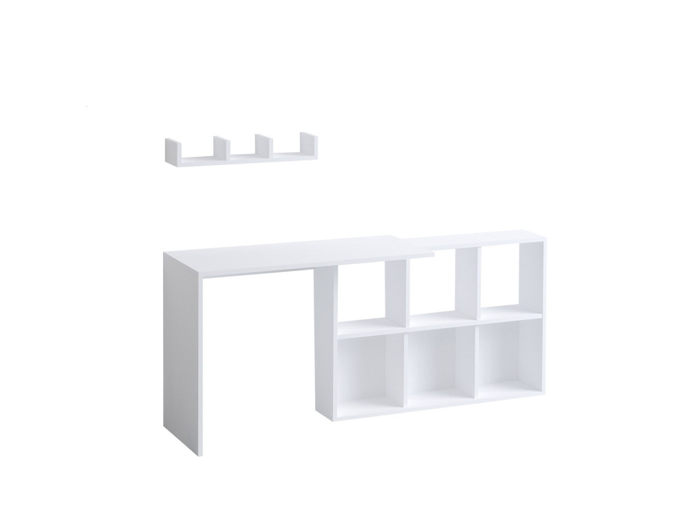Houten bureau "Jack" - 145 x 45 x 74 cm - Wit eiken