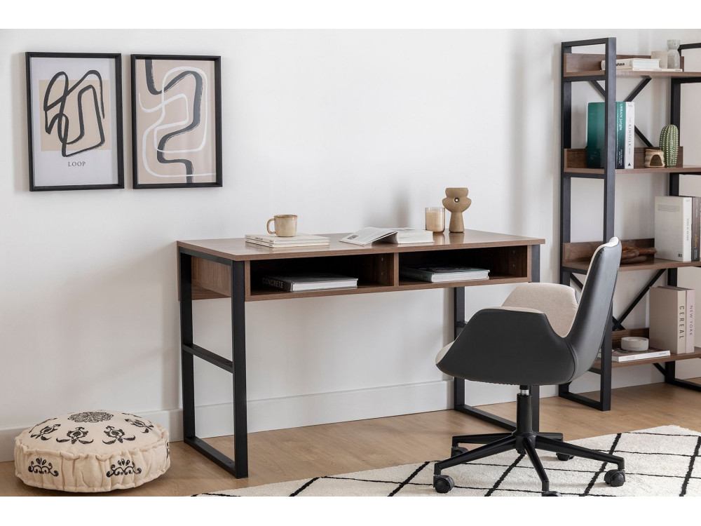 Nove" houten bureau - 120 x 60 x 75 cm - Notelaar