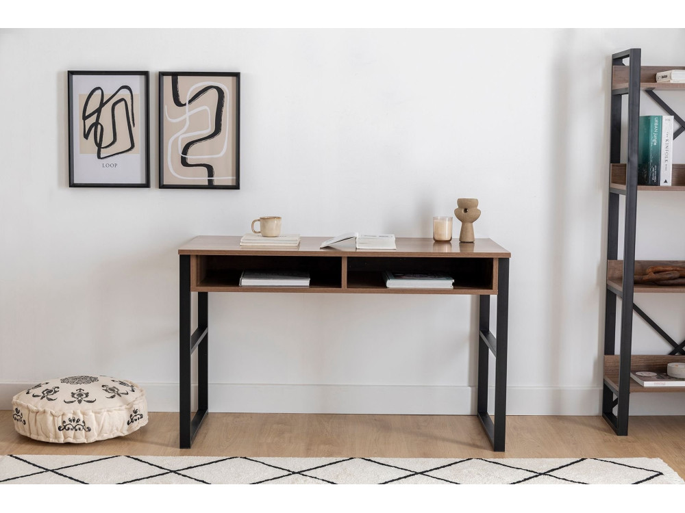 Nove" houten bureau - 120 x 60 x 75 cm - Notelaar