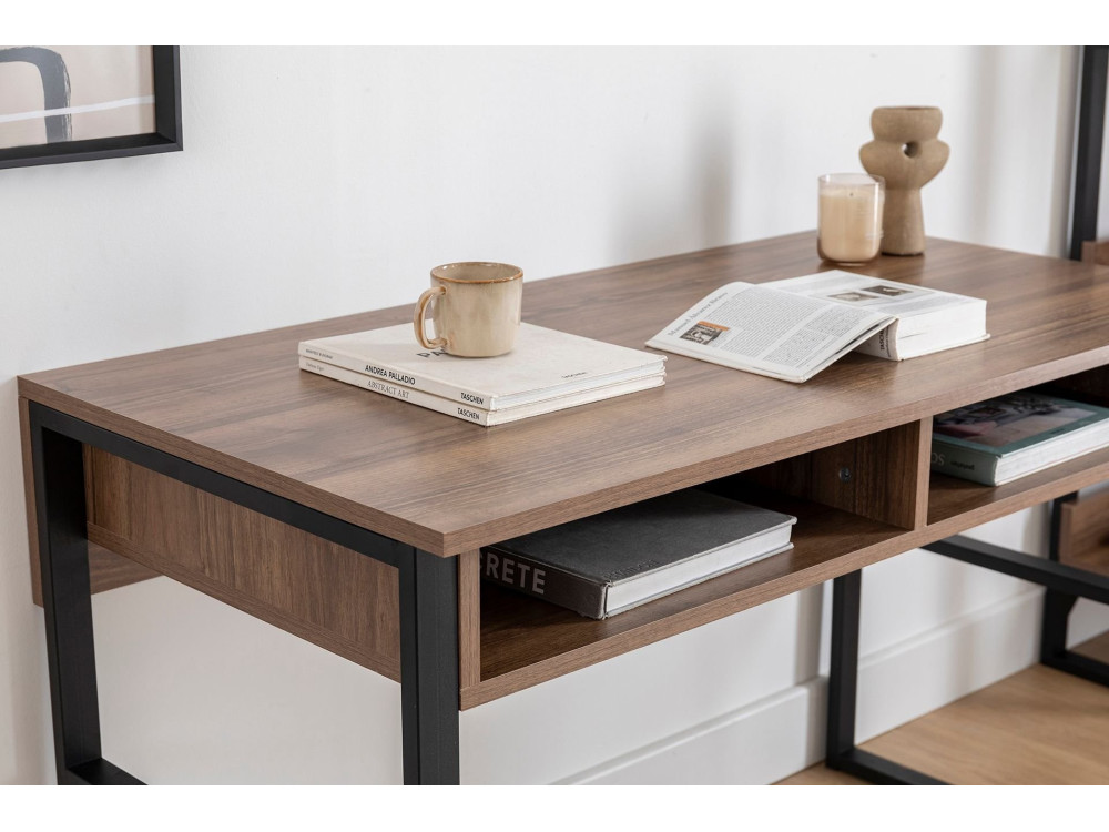 Nove" houten bureau - 120 x 60 x 75 cm - Notelaar