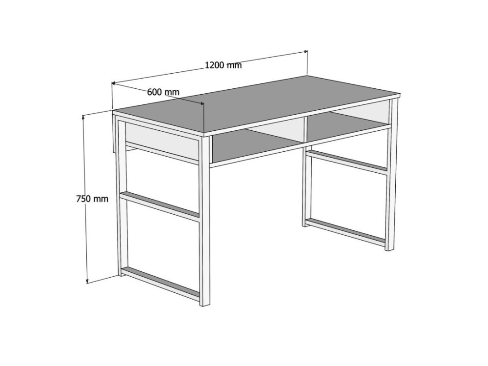 Nove" houten bureau - 120 x 60 x 75 cm - Notelaar
