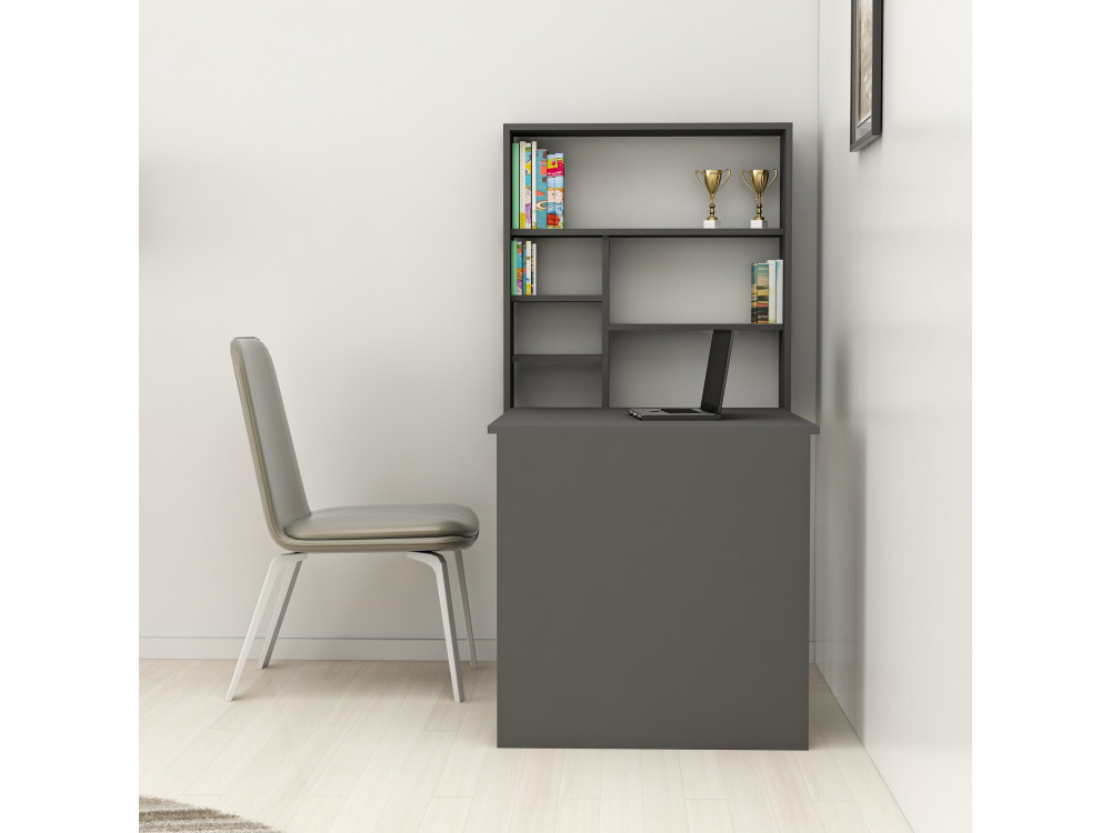 Houten bureau "Sedir" - 90 x 59 x 154 cm - Antraciet