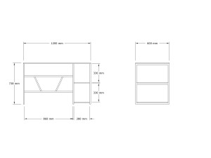Houten bureau "Caste" - 120 x 60 x 74 cm - Beige