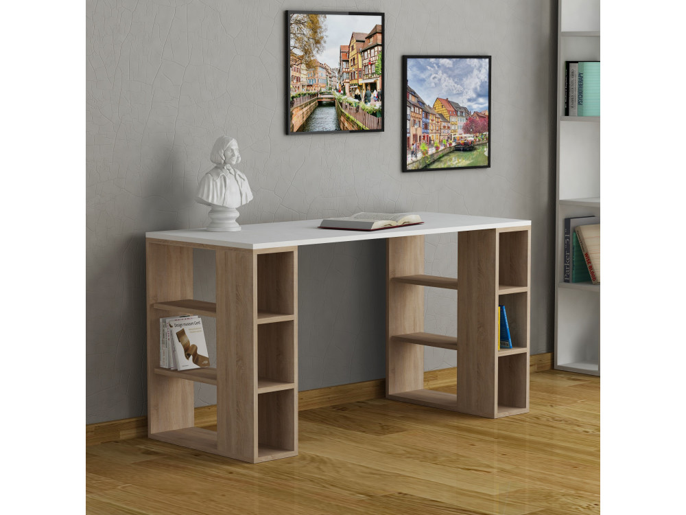 Houten bureau "Colmar" - 140 x 75 x 60 cm - Wit
