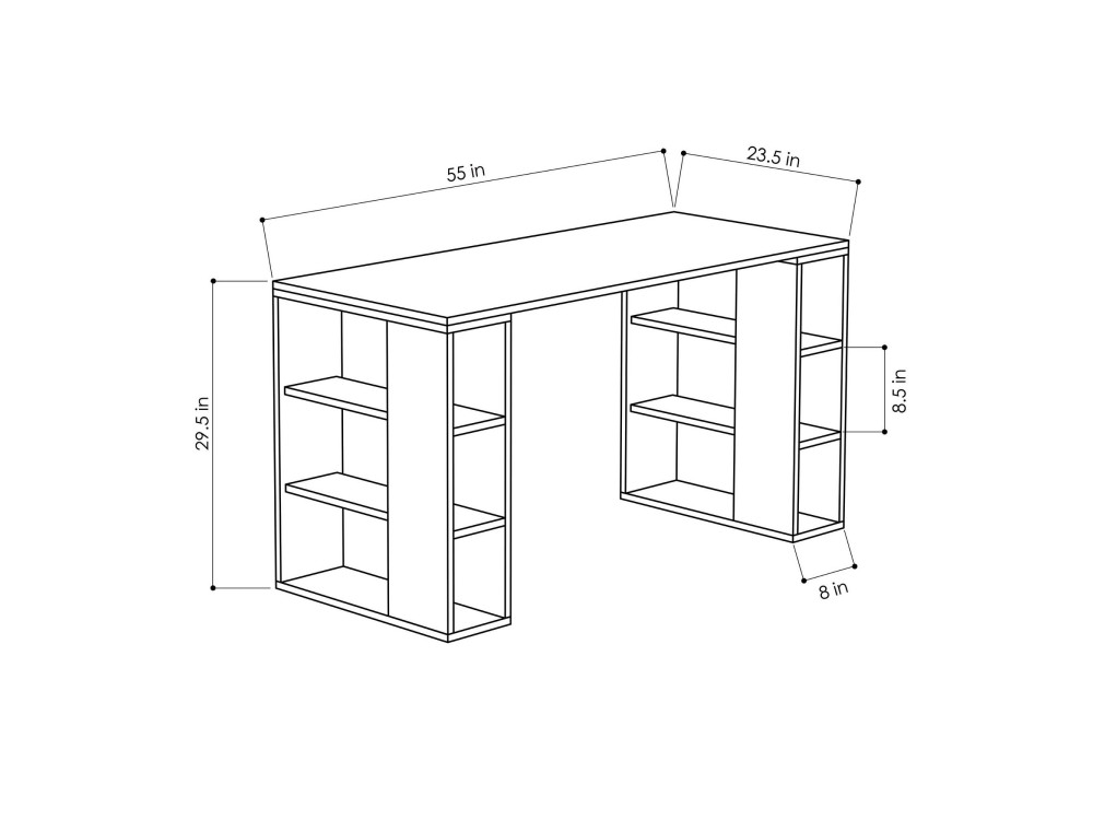 Houten bureau "Colmar" - 140 x 75 x 60 cm - Wit
