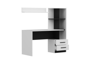Houten bureau "Alaska" - 146 x 60 x 142 cm - Wit, Zwart