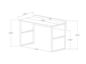 Houten bureau "Rana" - 120 x 75 x 60 cm - Notenhout, Zwart
