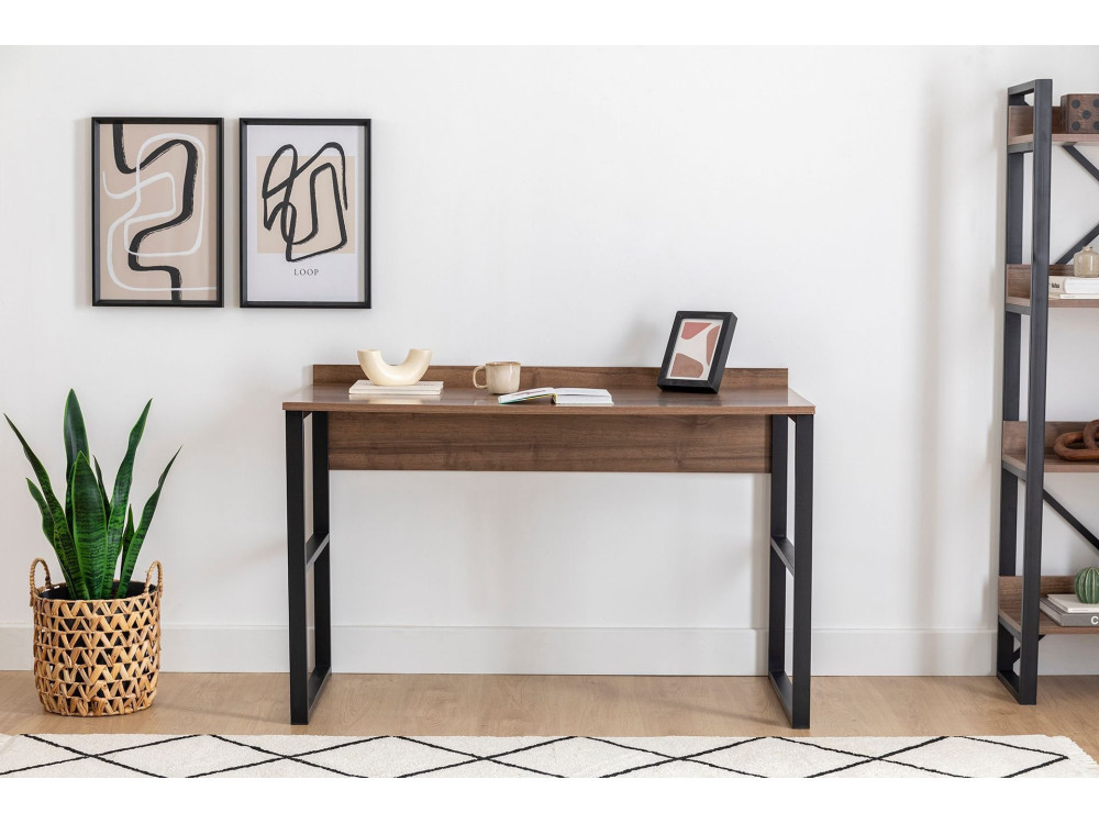 Houten bureau "Rana" - 120 x 75 x 60 cm - Notenhout, Zwart